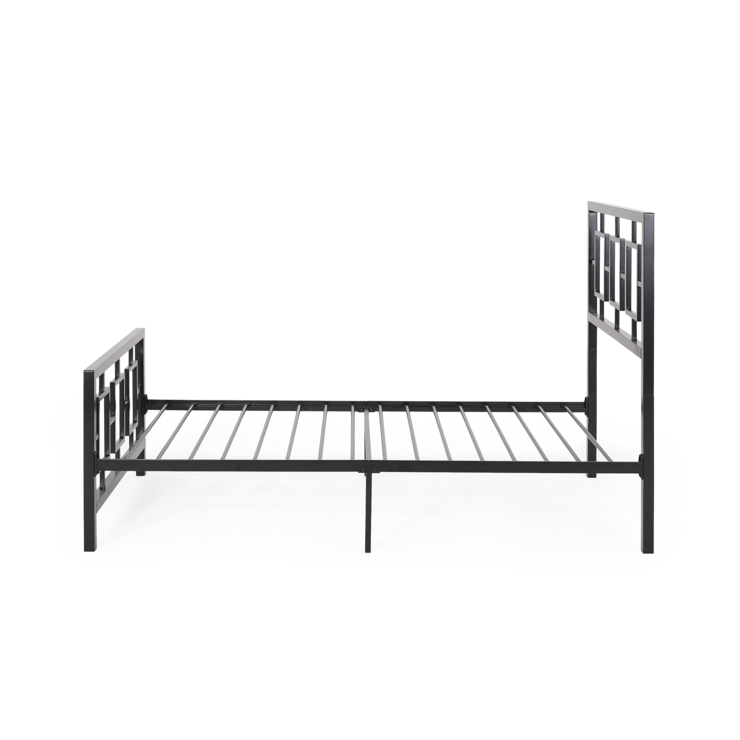 Noble House Krystin Modern Twin-Size Iron Bed Frame, Flat Black
