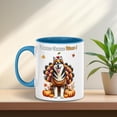 thumbnail image 3 of Happy Thanksgiving Siberian Husky Turkey Costume Pumpkins Autumn Leaves 11oz Accent Two-tone Mug Husky Dog Lover Gifts Coffee Tea Cup - 130144, 3 of 5
