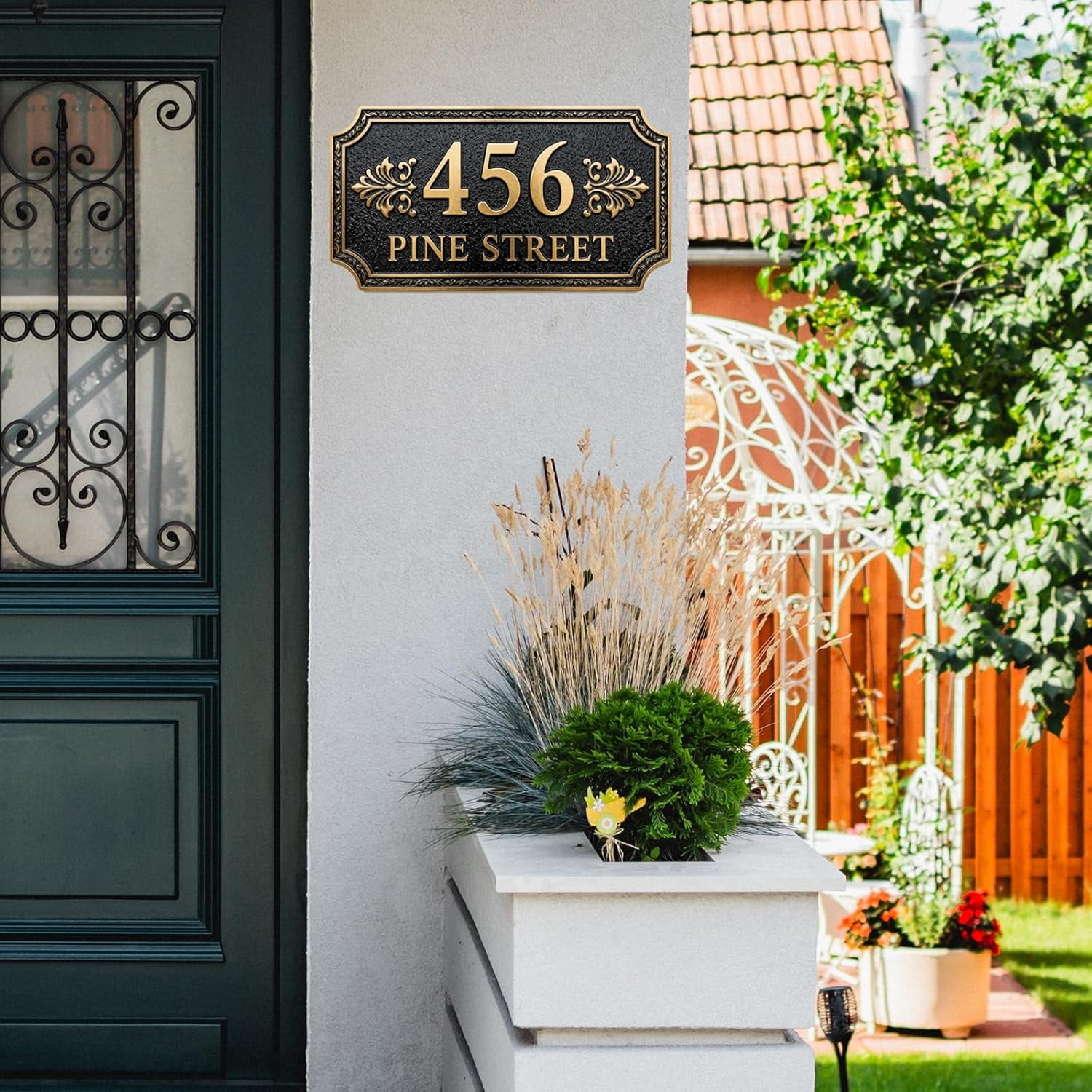 Customized House Address Plaques Outdoor House Number Sign Custom Street Metal Signs Mailbox Door Room Classic Wall