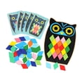 thumbnail image 2 of Lipstore Wooden Pattern Blocks Geometric Shapes Family Entertainment Brains Teaser Toy Owl, 2 of 8