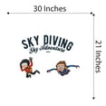 thumbnail image 4 of 2 Kids Skydiving Sky Diving Adventure Parachute Ripcord Plummet Free Fall Plane Airplane Plane Fly Pilot Jet Fuel Prop Propeller Holiday Bedroom Wall Decal Sticker - Size: 30 In X 21 In, 4 of 5
