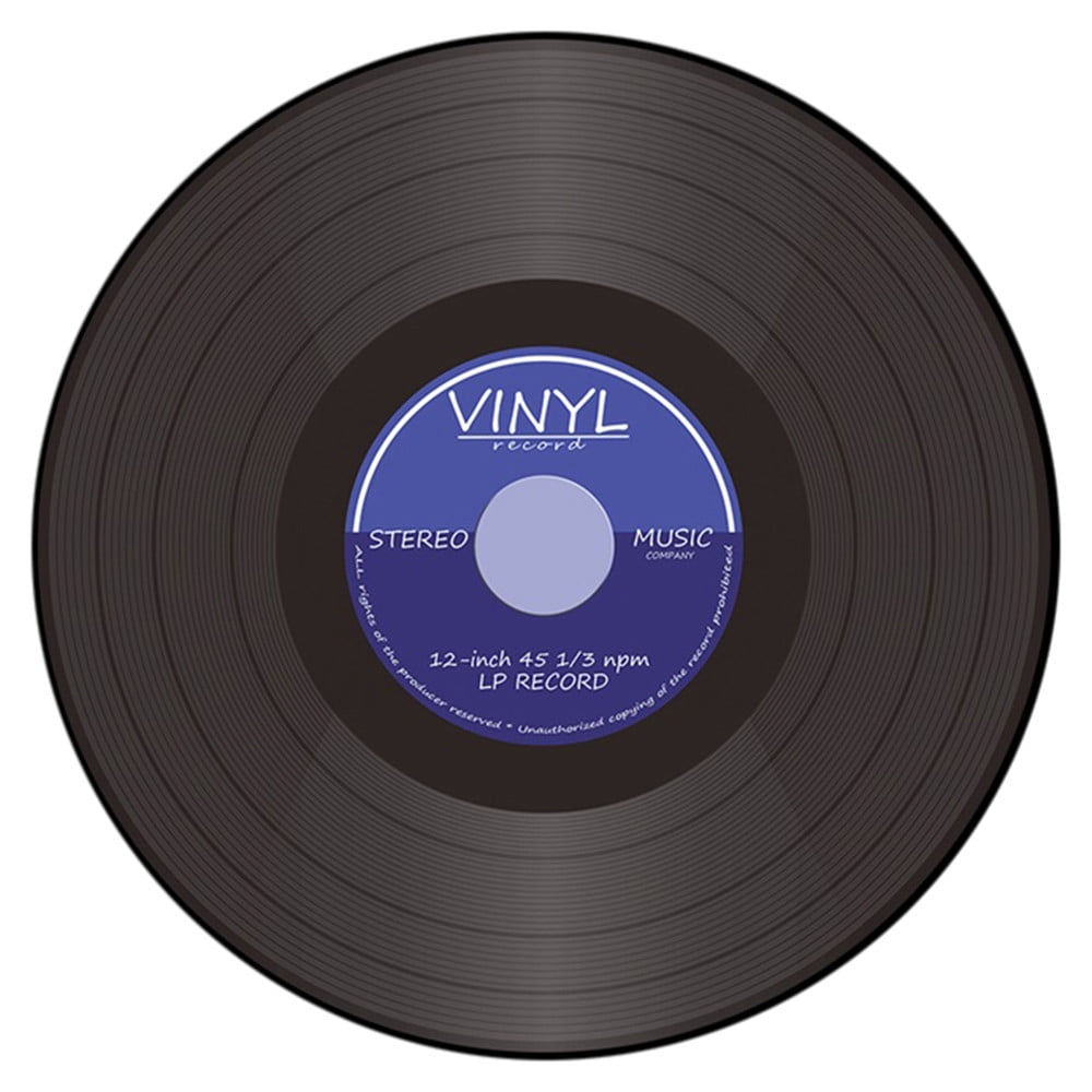 KeZe Vinyl Record Printed Soft Fabric Round Floor Mat Carpet Room Area