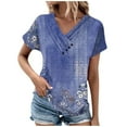 thumbnail image 2 of Ganfancp Women Dressy Casual Sexy Trendy V Neck Short Sleeve T-Shirts Summer Tunic Tops, Sizes S-2XL, 2 of 5