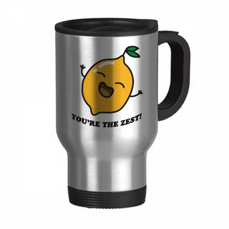 

lemon encourage skin travel mug flip lid stainless steel cup car tumbler thermos