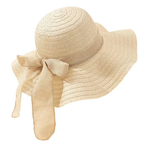 Sun Hats for Women Floppy Foldable Ladies Women Beach Sun Hat Beige Wide Brim Beach Hats for Women