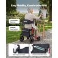 thumbnail image 6 of VEVOR Rollator Walker with Seat for Seniors, Ultra Compact 3-Fold Rolling Walker, Lightweight Aluminum Mobility Walking Aid with PU Solid Wheels, Adjustable Handle, Cup & Cane Holder- Supports 300LBS, 6 of 9