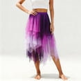 thumbnail image 2 of oqasdz Mesh Overlay High Waist Flowy Skirts for Women Elegant Sheer Layered A Line Midi Skirt for Versatile Party Evening Streetwear, 2 of 4