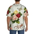 thumbnail image 5 of Disketp Men's Hawaiian Vintage Bike Flower Butterfly Print Shirts Button Down Holiday Beach Shirts-Large, 5 of 7