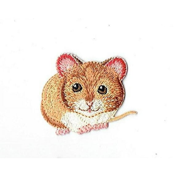 Tan Brown Mouse - Iron On Embroidered Applique Patch