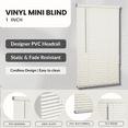 thumbnail image 4 of Lotus & Windoware Cordless 1" Vinyl Mini Blind Light Filtering Horizontal Blind,  38" Width x 84" Length, Alabaster, Smooth, 4 of 6