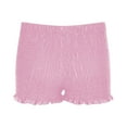 thumbnail image 4 of MIXUE Shorts For Women Summer Solid Color Elastic Ruffle Sexy Casual Comfortable Shorts Workwear,Pink,S, 4 of 9