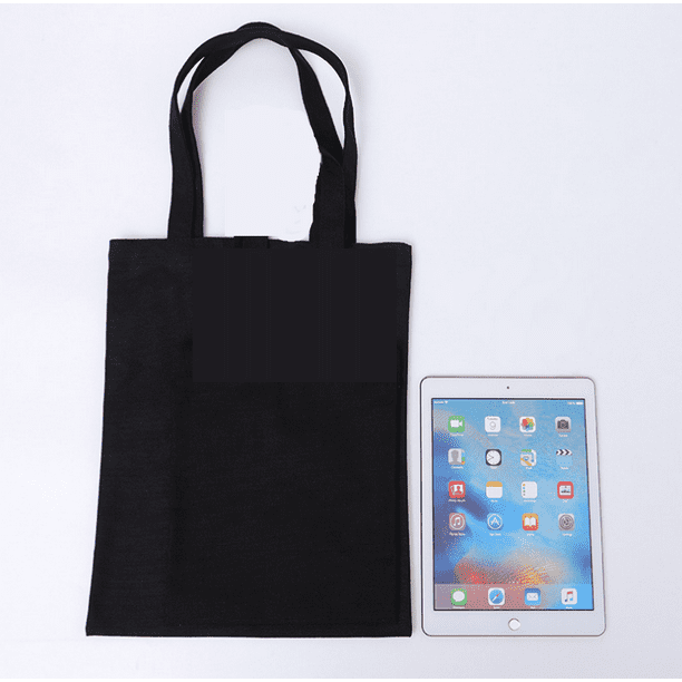 Bolsas de lona natural Bolsa de supermercado reutilizable para bricolaje Negro Paquete de 6 40 35 Vhermosa ZJWJ362 Bodega Aurrera en linea