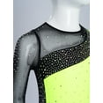 thumbnail image 4 of iixpin Kids Girls Figure Skating Dress Ballet Dance Skirts Rhythmic Gymnastics Dance Leotard Ballerina Outfit Fluorescent Yellow 14, 4 of 7