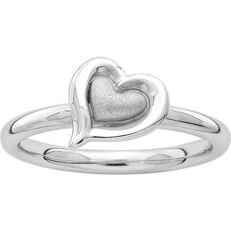 Stackable Expressions Sterling Silver Rhodium Heart Ring