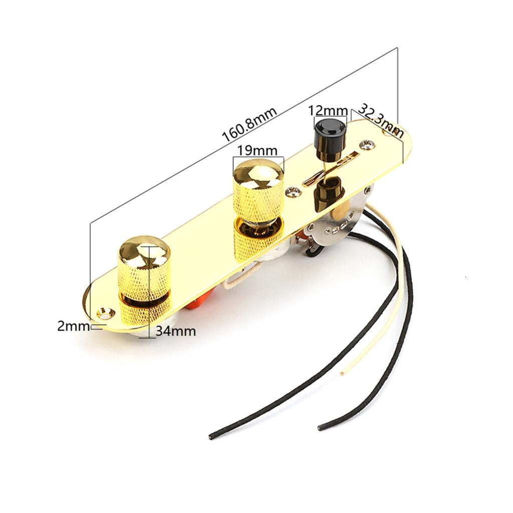Yihuala Prewired Guitar Control Plate 3 Way Loaded Control Plate with Knob for Electric Guitar Playing Parts