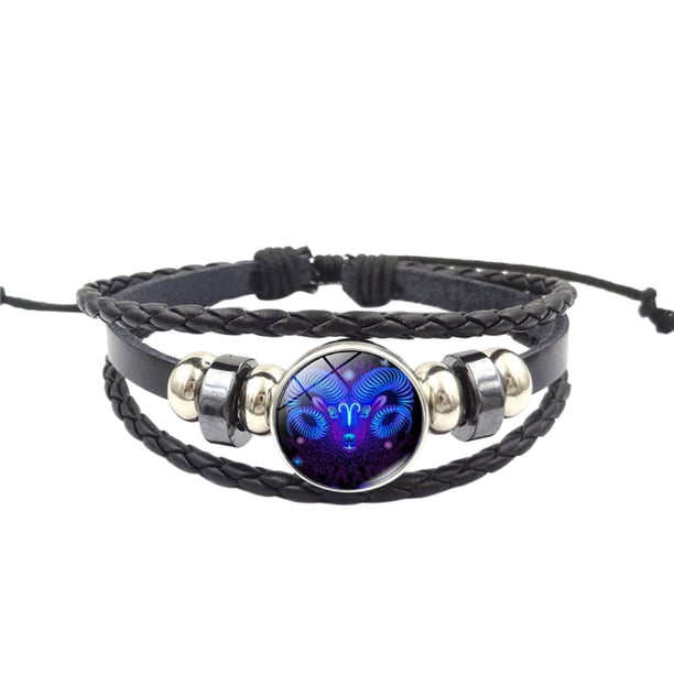 Moda doce constelaciones pareja pulsera cuero artificial pulsera multicapa Wmkox8yii fajkfhkj969