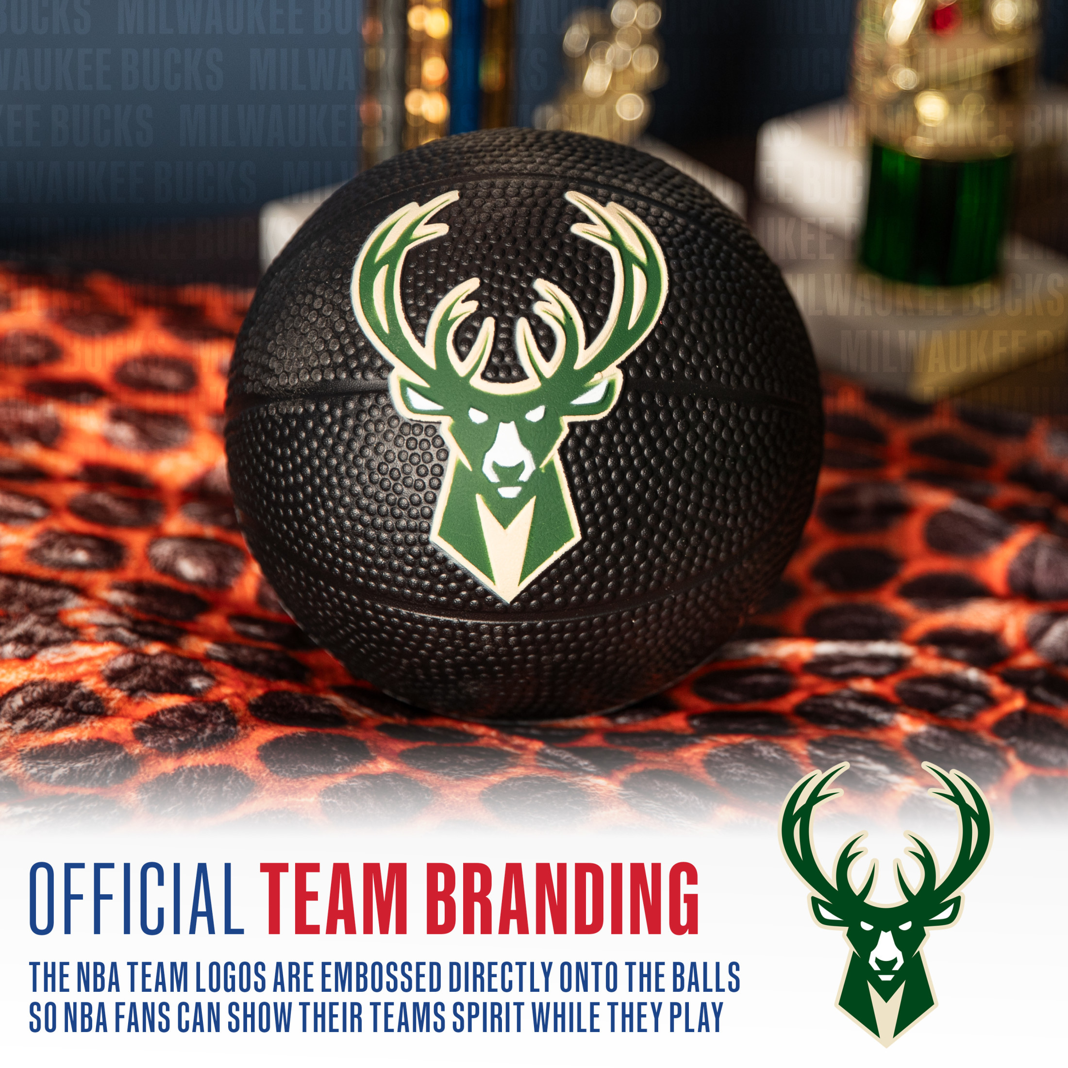 Franklin Sports NBA Milwaukee Bucks Mini Foam Basketball - Kids 5.5" Inch Toy Basketball for Over the Door + Mini Indoor Basketball Hoops - NBA Fan Shop Soft Foam Indoor Kids Basketballs