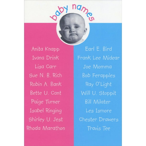 Nobleworks Baby Names Funny / Humorous Birthday Card Nobleworks Baby Names Funny / Humorous Birthday Card