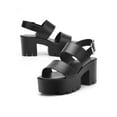 thumbnail image 4 of READYSALTED Women's Cleated Chunky Platform Sandals in Open Toe Ankle Strap Block Heel(White,Size 8), 4 of 8