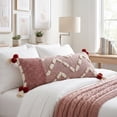 thumbnail image 2 of LR Home Heute Red Zeal Pom Lumbar Throw Pillow, 2 of 10