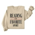 thumbnail image 3 of Reading Is My Favorite Sport Sweatshirt Book Lover Gift Funny Long Sleeve Pullover Sweatshirts, M Khaki, 3 of 6