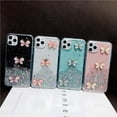 thumbnail image 2 of Cubic Three Butterflies Glitter Star Phone case, Fresh and Cute, Drop-Proof, Women's Favorite, for iPhone 15 14 13 12 11 Ultra Plus X XS XR 7 8 6 SE 2020 Phone Case (Black,iPhone 13 Pro), 2 of 8