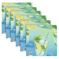 thumbnail image 6 of Iauyy Satin Napkins Set of 6- Mint Lemon Pattern DIY Printing Decoration Cloth Napkin- Easy Care for Home/Party, 6 of 8