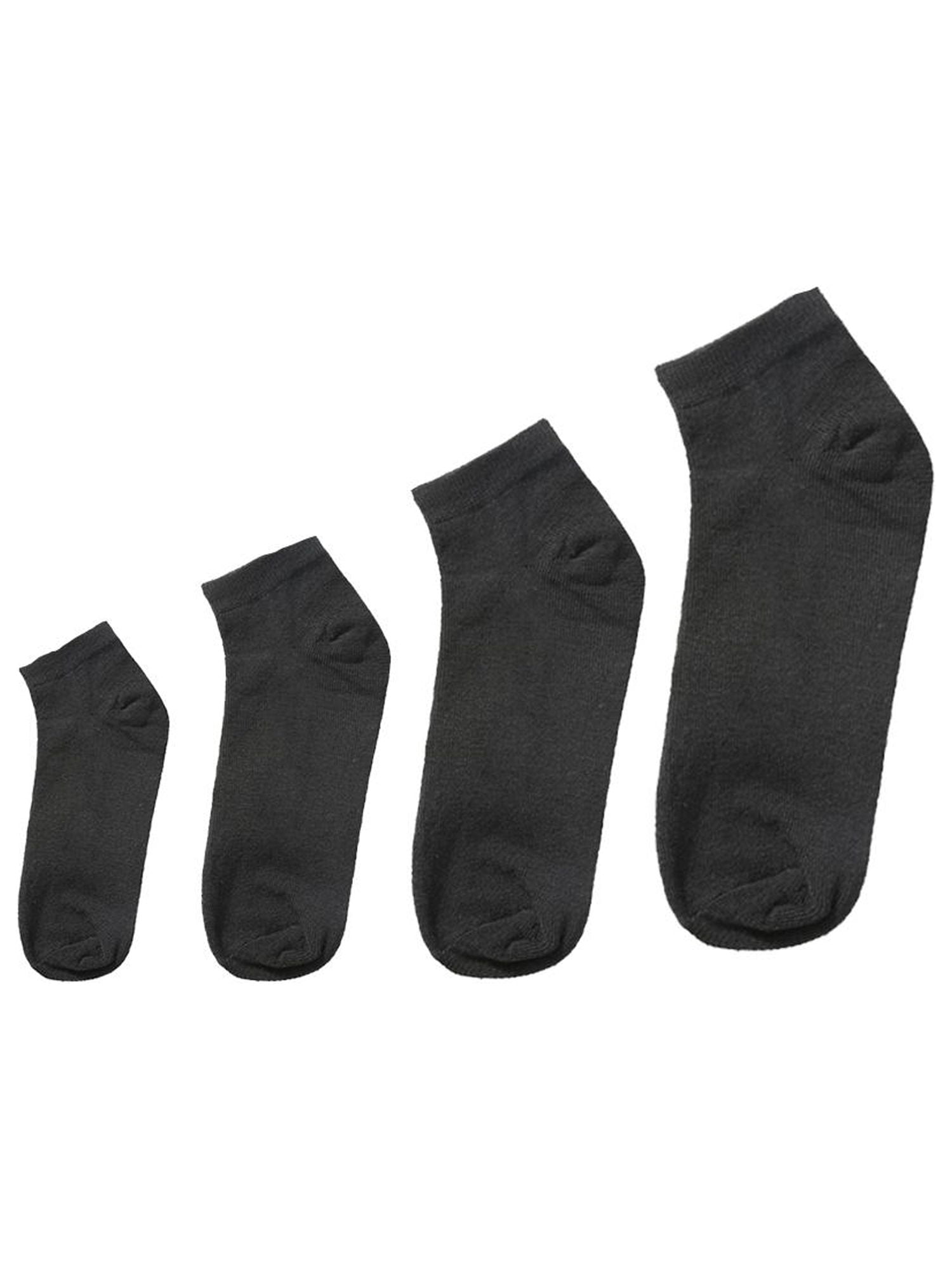 INSPIRE CHIC Women's 10 Pairs Stretch Breathable Cuffs Low Cut Ankle Socks XX-Small Black