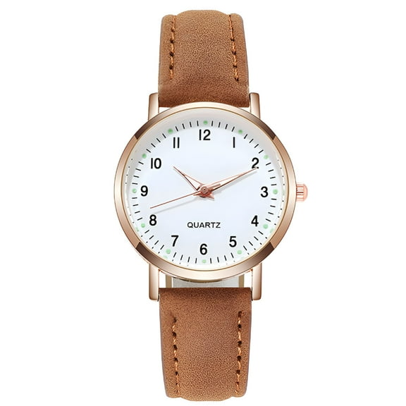 DESIGNICE Leather Quartz Band Women's Watch Wrist Casual Analog Women's Watch Watches for Nurses No Battery Watches Women Extra Large Face Watches for Men Womens Analog Watch Senior Watch Watches