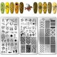 thumbnail image 1 of 3 placas para estampar uñas del Lejano Oeste, 88 diseños, plantillas para uñas con temática del oeste, plantillas para uñas con sombreros y botas, placas de acero inoxidable con imágenes para uñas., 1 of 7
