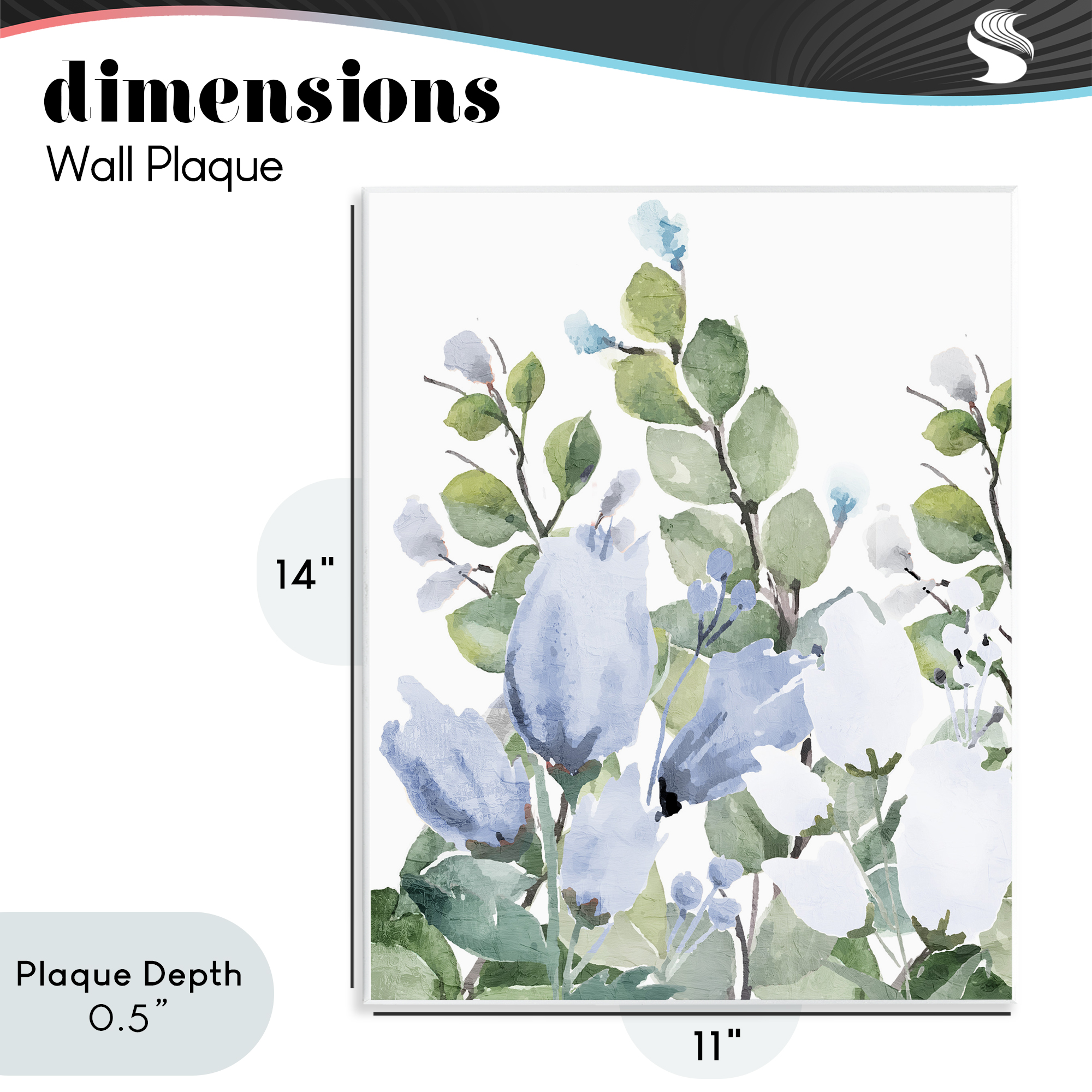 Stupell Industries Blue Spring Botanicals Wall Plaque Art, design by Kim Allen