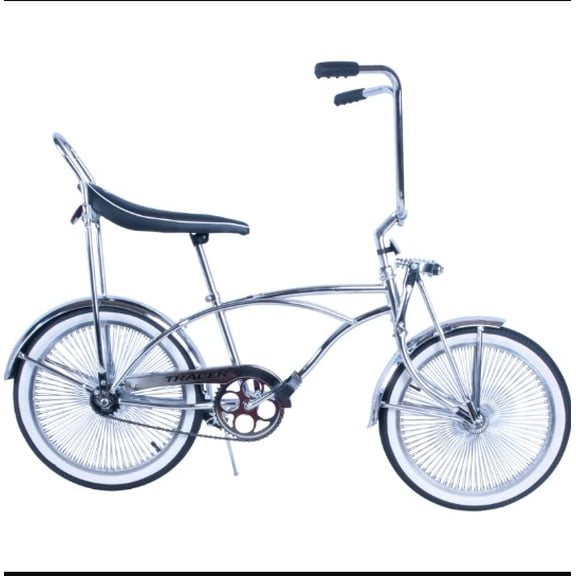 20" Lowrider Cruiser Bike - Chrome color -140H Wheel, Banana Seat