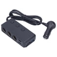 thumbnail image 3 of Cigarette Lighter Splitter DC Power Car Adapter with LED Voltmeter Main Switch for Phone Tablet, 3 of 7