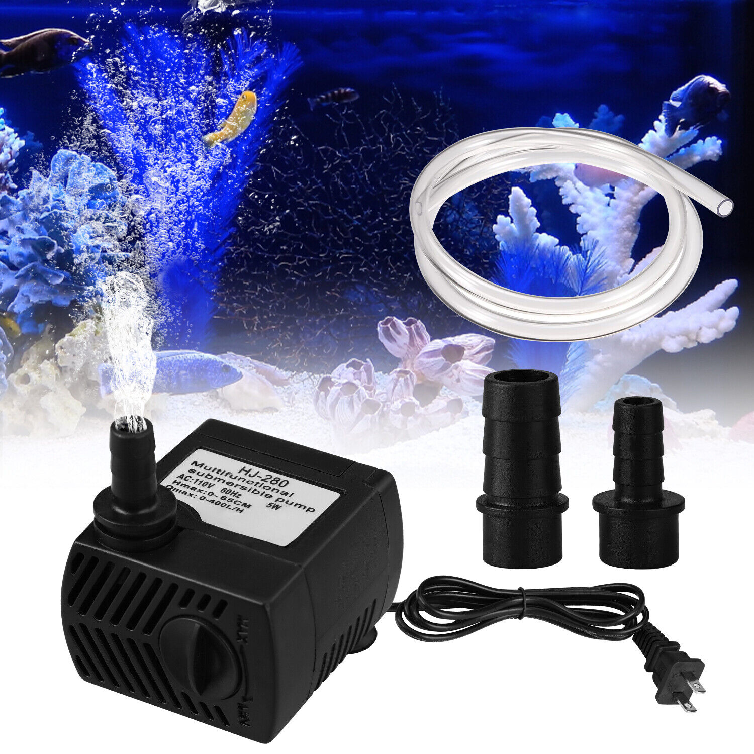 Htwon Water Pump Hydroponics Pond Fountain Aquariums Submersible Fish