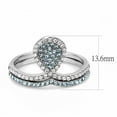 thumbnail image 2 of Luxe Jewelry Designs Women's Stainless Steel Ring with Sea Blue AAA Grade Cubic Zirconia - Size 9, 2 of 4