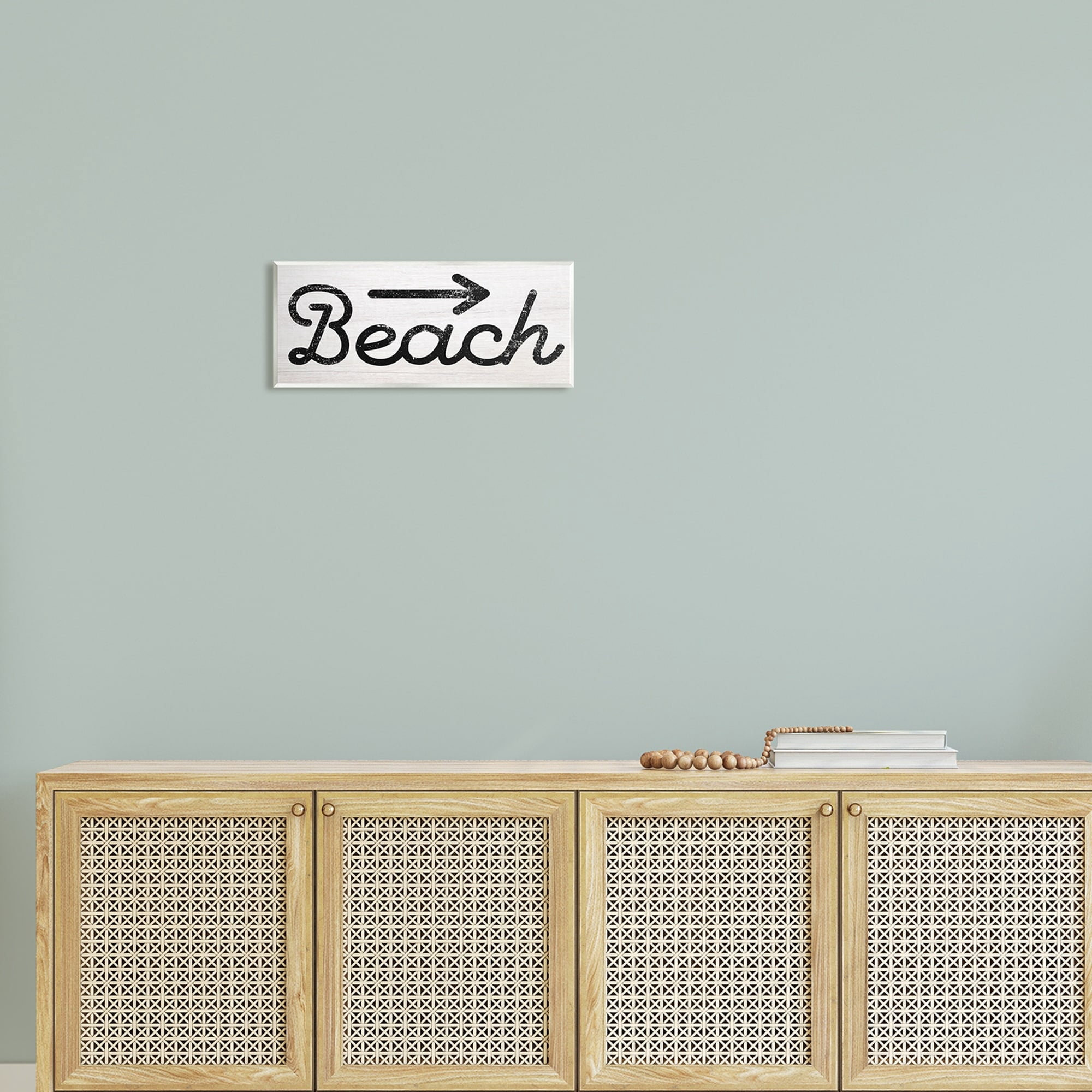 Stupell Industries Weathered Beach Direction Sign Rustic Arrow Symbol Graphic Art Unframed Art Print Wall Art, Design by Daphne Polselli