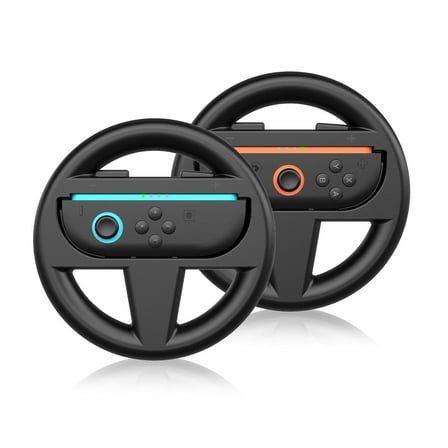 Uberwith Racing Wheel Set for Switch 2 Joy-C on, 2-Pack Steering Wheel Controller Grips for Switch 2 Racing Games