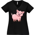 thumbnail image 3 of Inktastic Cute Pig Women's Plus Size V-Neck T-Shirt, 3 of 5