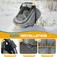 thumbnail image 3 of Orzbow Winter Baby Car Seat Cover, Universal Carseat Cover for Babies with Breathable Mesh Window, Cozy and Warm Car Seat Covers for Cold Weather, Dark Grey, 3 of 6