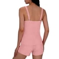 thumbnail image 6 of qucoqpe Summer Tankini Swimsuits for Women Fashion Solid Color Adjustable Strap Two-Piece Modest Bathing Suits Beach Vacation Swimwear with Boyshorts, 6 of 9