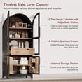 thumbnail image 5 of CQSXDA Versatile 71 Inch Tall Arched Kitchen Pantry Cabinet With Glass Door And Adjustable Shelves,Featuring Hidden Drawer Farmhouse Storage Cupboard, Black, 5 of 20