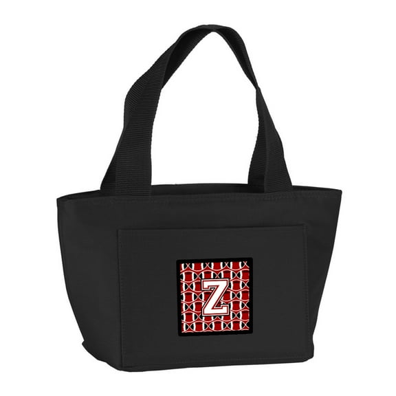 Letter Z Football Cardinal and White Lunch Bag
