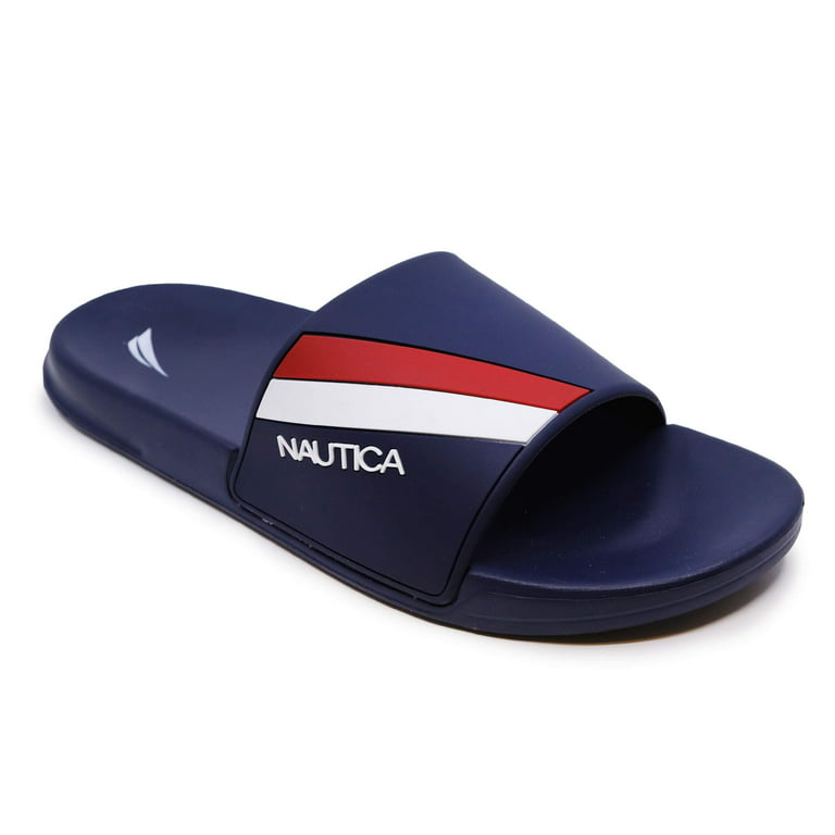 NAUTICA TOPCO DOUBLE STRIPE Slide Men's Comfort Sandals Navy 9 - Walmart.com