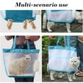 thumbnail image 4 of Nylon Mesh Transparent Cat Carrier, 26.3x12.6x7in Sky Blue/Gray - Foldable Portable Bag with Ventilation, for Travel & Outdoor Use, 4 of 6