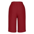 thumbnail image 6 of Womens Red Cotton Shorts High Waisted, 100% Cotton Loose Fit Casual Shorts with Drawstring Waist & Pockets for Summer,Size M, 6 of 7