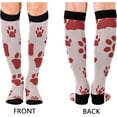 thumbnail image 2 of FREEAMG Cute Dog Paw Compression Socks for Men & Women Knee High Stockings for Running, Sport, Hiking & Travel, 2 of 7