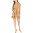 thumbnail image 2 of Allegra K Women's Ruffle Neck Cuff Hem Button Front Puff Sleeve Floral Dress, 2 of 6