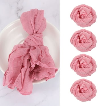 Uxcell 6Pcs Cheesecloth Napkins, 20x20 Inch Dusty Rose Rustic Dinner Napkins for Wedding Table Decor