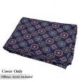 thumbnail image 5 of Simple Boho Floor Pillow Lounger Cover, Ethnic Folk Pattern of Retro Style Geometric Shapes Art Print, Nap Mat Printed Fabric Case for 5 Pillows, 88" x 27", Night Blue Orange and Rust, by Ambesonne, 5 of 5