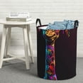 thumbnail image 6 of Daiia Neon Psychedelic Giraffe Round Laundry Basket with Handles Thickened Waterproof Circular hamper,Dirty Clothes Storage Basket for Bedroom,Bathroom,College Dorm-Small, 6 of 6